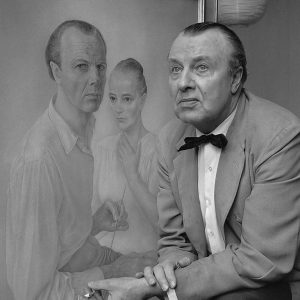 Jac. De Nijs, Wim G. S. Schuhmacher (schilder) 28-2-1964 70 jaar, een van zijn zelfportretten met echtgenote, 1964, Nationaal Archief